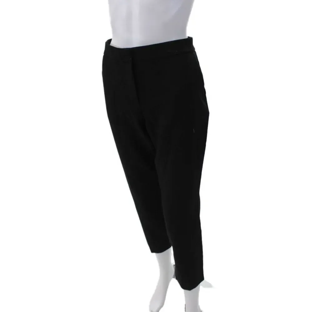 Zara Women's Button Closure Straight Leg Ankle Dress Pants Black Size S